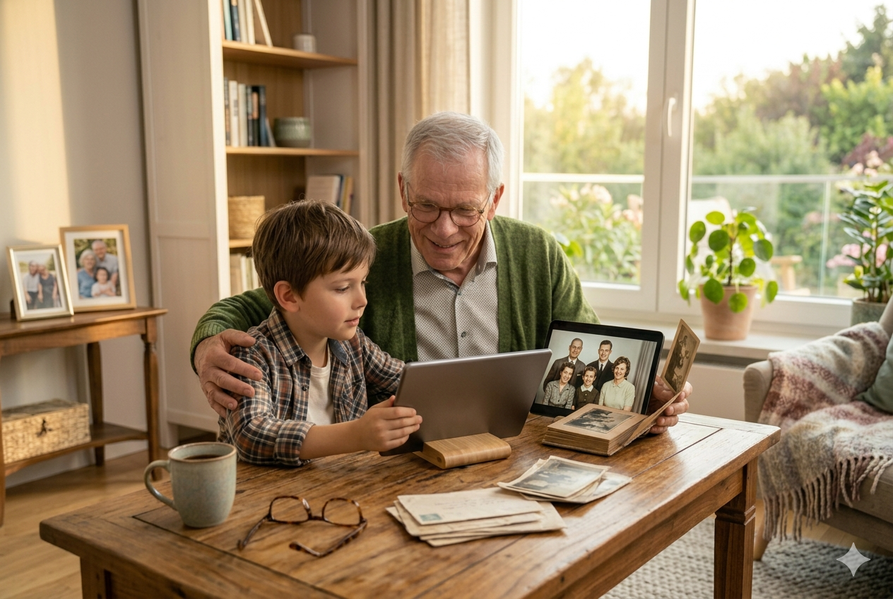 Alte Familienfotos werden mit KI restauriert – Digital ab 60