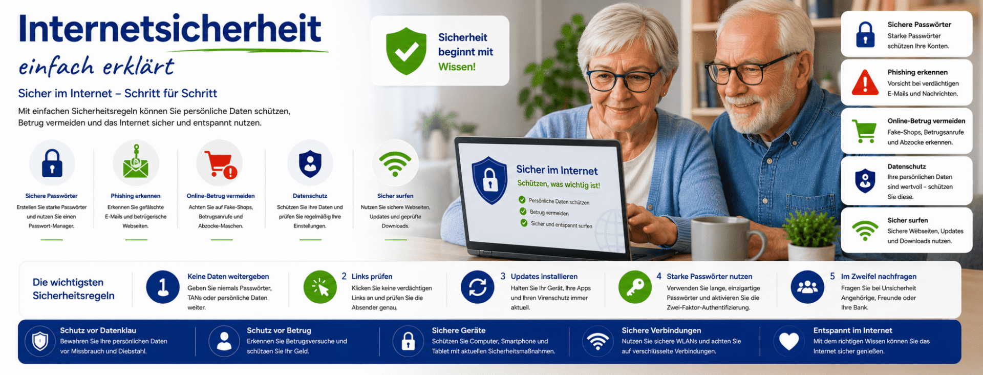 Internetsicherheit für Senioren einfach erklärt