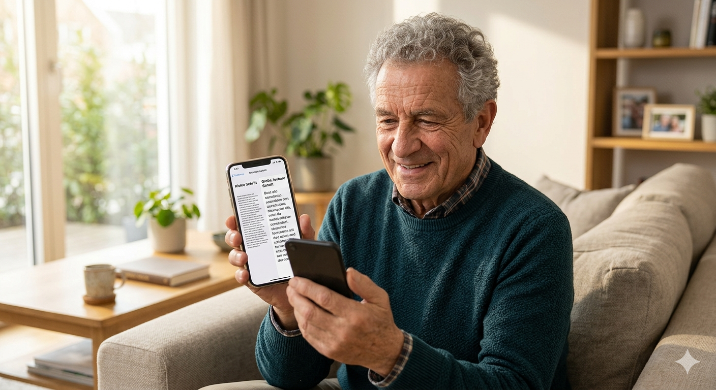 Schriftgröße auf Smartphone anpassen – Digital ab 60