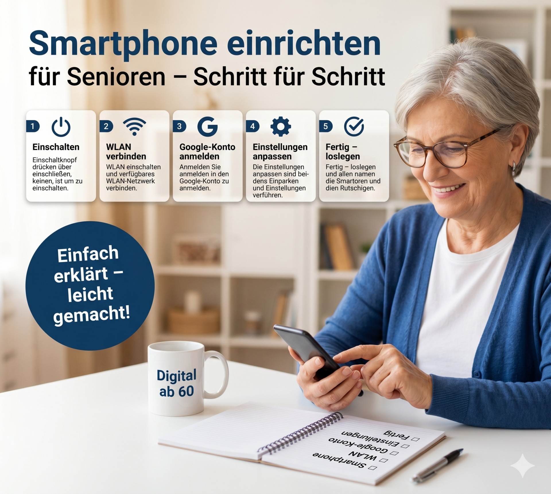 Smartphone einrichten – Anleitung für Menschen ab 60