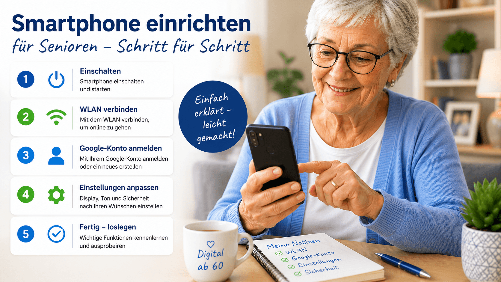 Smartphone einrichten – Schritt für Schritt für Senioren
