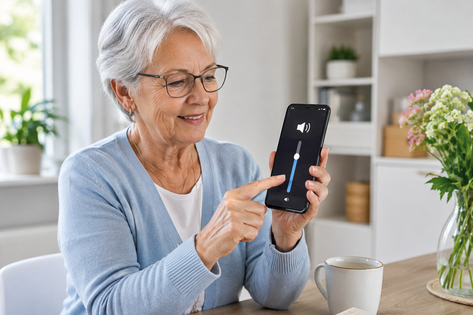 Smartphone mit Lautstärkeregler – Digital ab 60