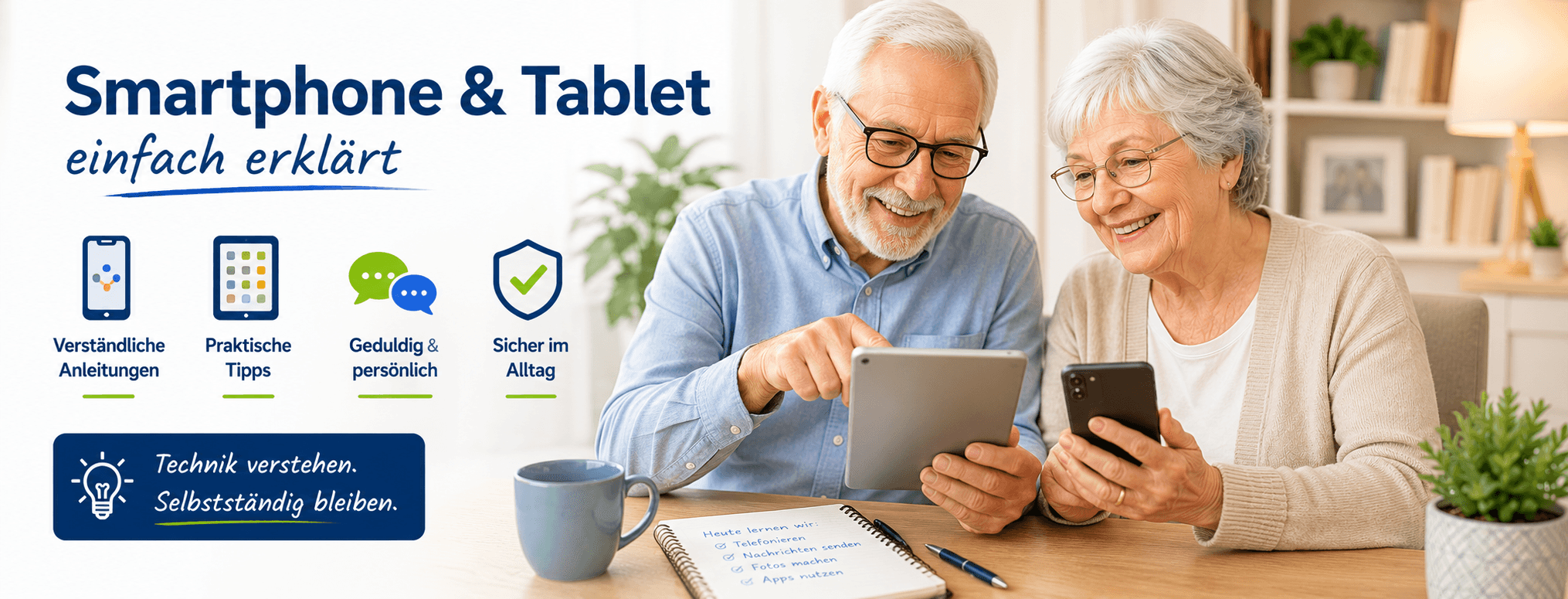 Smartphone und Tablet einfach erklärt für Senioren