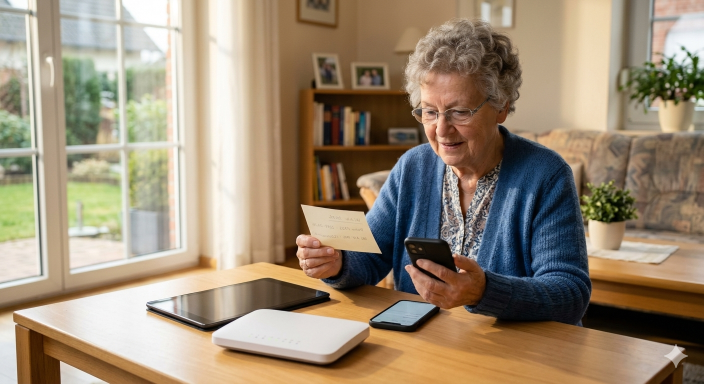 WLAN-Passwort finden und eingeben