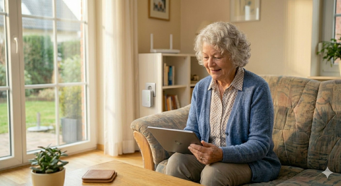 Senior steckt WLAN-Verstärker in Steckdose – Digital ab 60
