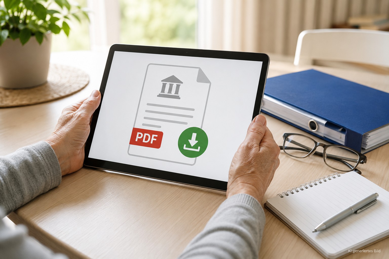 &Auml;ltere H&auml;nde speichern digitale Kontoausz&uuml;ge als PDF
