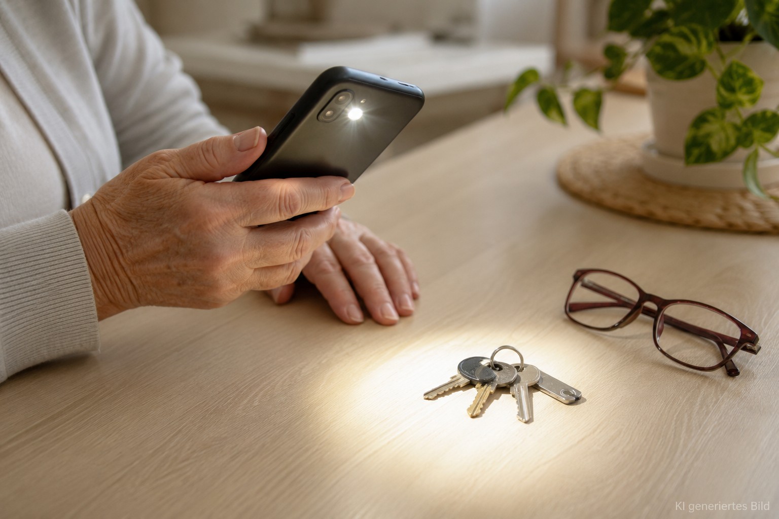Taschenlampe am Handy einschalten